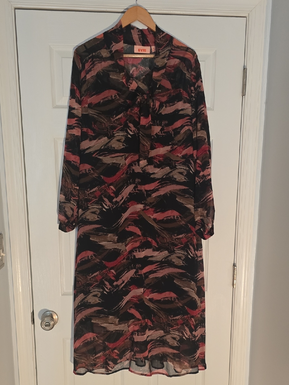 Evri Women's Black Abstract Midi Dress